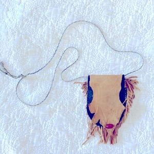 Marfa Handmade Deerskin Wool Fringe Pocketbook Sachet